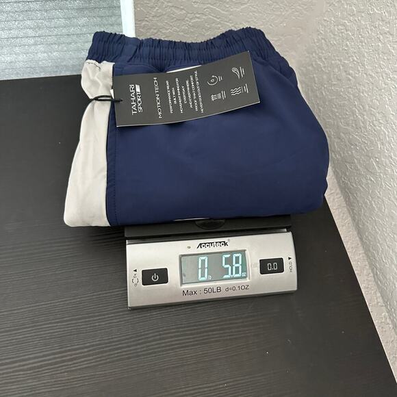 NWT Tahari Sport Blue White Elastic Drawstring Waist 7" Run Shorts Size Small - Picture 15 of 15